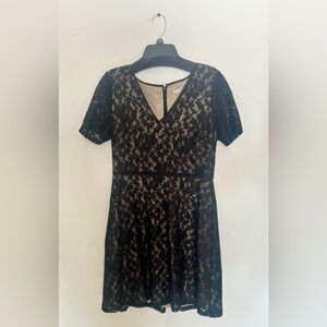 Lark & Ro Black Lace Midi Dress